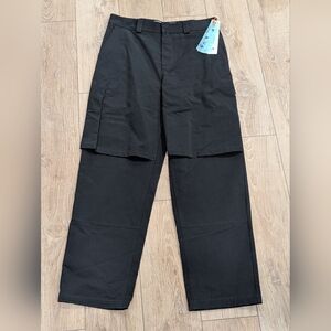 $1270 Mens OFF-WHITE Double Layer Carpenter Pants Black Large